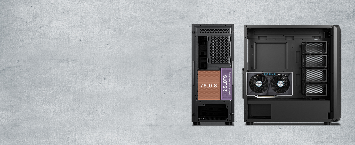 Vertical Graphic Cards &amp; 7 Slots Desigh