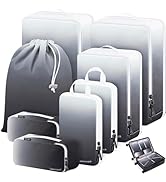 Compression Packing Cubes, Lumesner 8 Set Travel Packing Cubes for Carry on Suitcases, Compressio...
