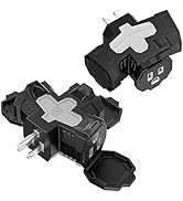 K KASONIC - Electrical Multi-Outlet, 3-Way Indoor Outdoor Adapter with Protective Cover, ETL List...
