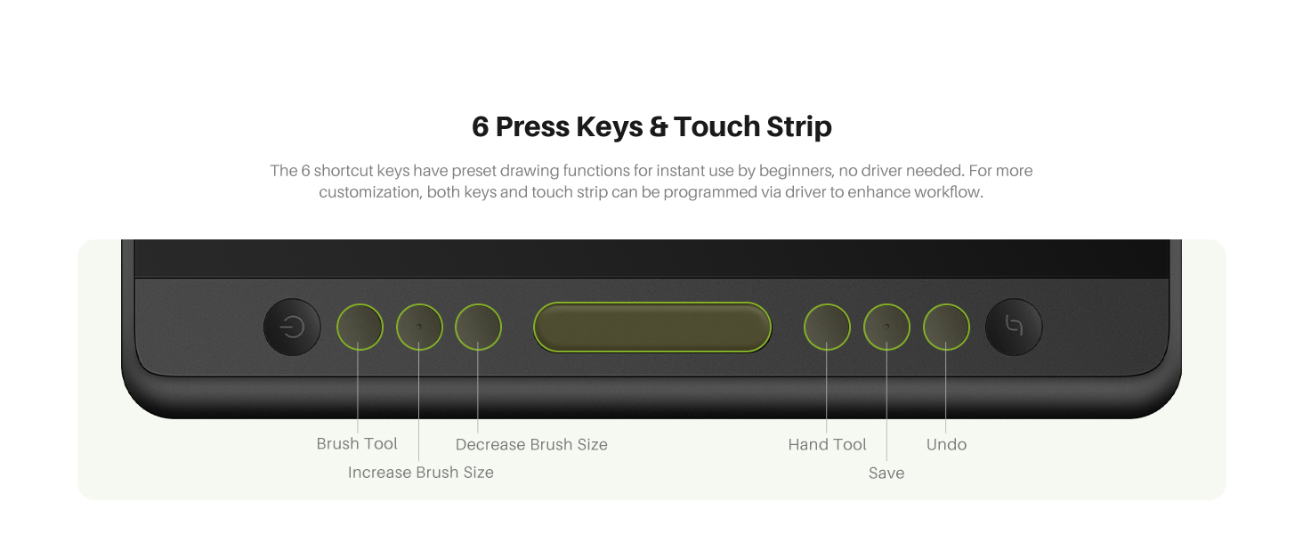 Kamvas Pro16 V2 6 Press Keys &amp;amp;amp; Touch Strip