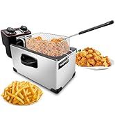 Deep Fryer with Basket, Yangbowan 3L 1300W Small Deep Fryers for Home Use,Fryer Pot with Temperat...