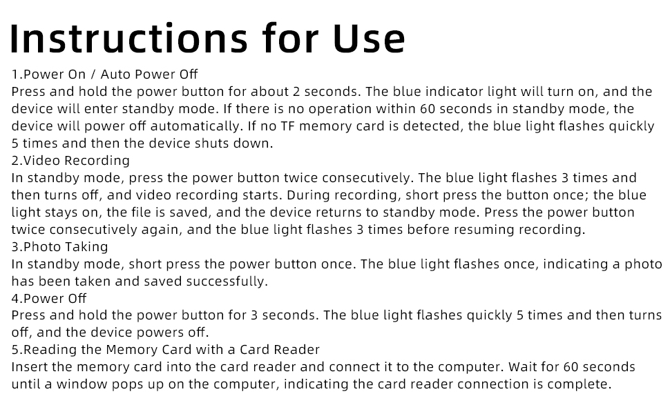 Instructions for Use