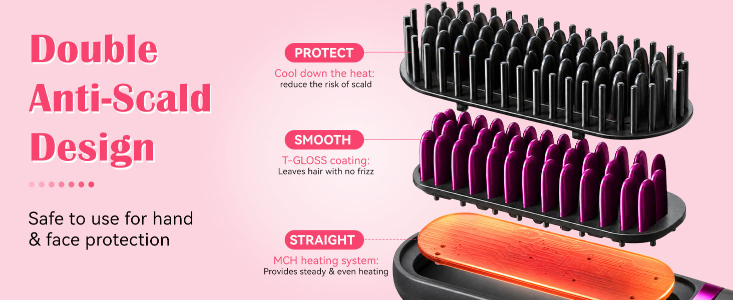 portable straightener brush