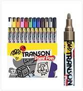 TRANSON 12 Colors Permanent Paint Markers Oil Based Waterproof Medium Tip