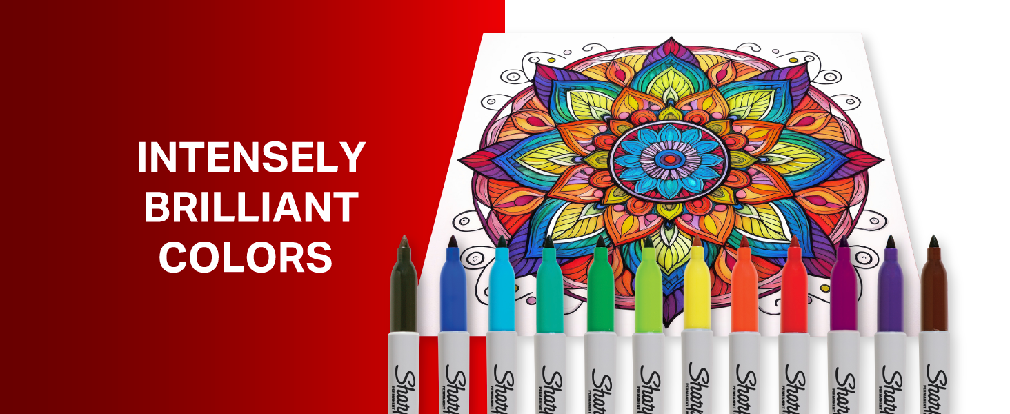 sharpie intensely brilliant colors rainbow adult coloring design doodle teacher art artist best