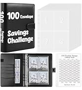 SKYDUE 100 Envelopes Money Saving Challenge Binder, Savings Challenges Book with Cash Envelopes, ...