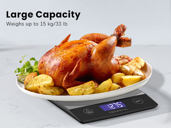 Large measuring capacity kitchen scale