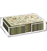 Kordory Acrylic Guest Towel Holder Tray for Bathroom, Clear Counter Rectangular Bathroom Napkin H...