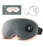 Ezona Cotton Cordless Heated Eye Mask, 2000mAh Warm Eye Compress Mask for Dry Eyes, Washable Eye ...