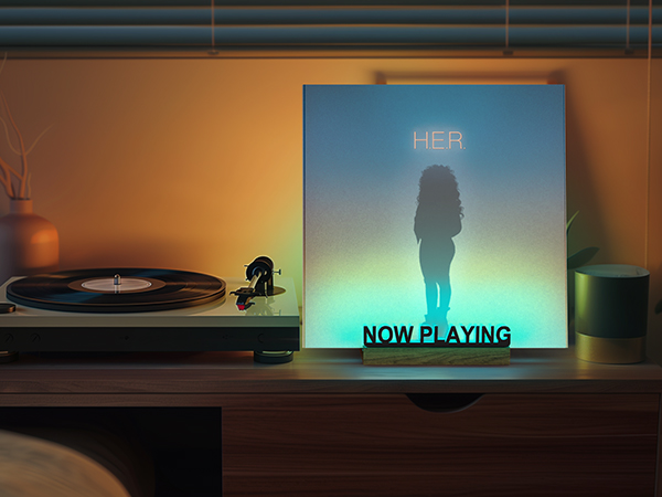 Light Up Vinyl Record Display Stand