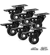 Caster Wheels, Heavy Duty 2 Inch Casters Set of 6, Locking Swivel Casters Wheels for Cart, Furnit...