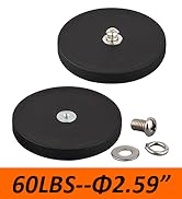 MUTUACTOR 2pcs Super Powerful Neodymium Pot Magnet,Non-Slip Heavy Duty Rubber Coated Magnets with...