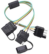 MICTUNING Universal 4 Way Flat Y-Splitter Plug and Play Adapter Extension Harness for LED Tailgat...