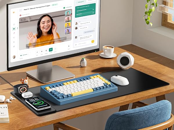 magnetic wireless charging mouse pad