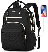 YAMTION Black Backpack for Women and Teen Girls,School Backpack TSA Laptop Bookbag with USB for C...