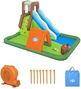 H2OGO! Inflatable Mega Water Park, Happy Camper 14'8" x 11' x 8' 2" Kids Play Center with Campfir...