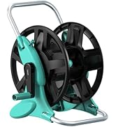 Garden Hose Reel Cart,Hose Holder Up to 50-100 Feet of 5/8" Hose,Wall Mounted Water Hose Reel,Por...