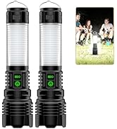 Hoxida Rechargeable Camping Lanterns Flashlight High Lumens- 2000 Meters Long Beam Super Bright L...