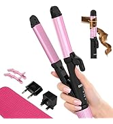 Dual Voltage Curling Iron for Travel,110V-240V Curling Iron 1 inch with European Plug Adapter,2 i...