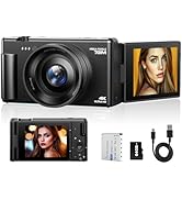 4K Digital Camera for Photography, 72MP Autofocus Vlogging Cameras for YouTube with 64GB SD Card ...