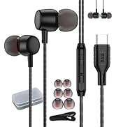 USB C Headphones in Ear Wired Earphone,Type C Earbuds,USB-C Wired Headset in-Ear for iPhone 15 Pr...