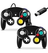 Gamecube Controller, Fiotok Classic Wired Controller for Wii Nintendo Gamecube (Black-2Pack)
