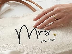 Premium embroidered wedding tote bag, custom 3D stitched name gift for bride