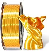 MIKA3D Silk Shiny PLA Gold 3D Printing Filament, 1Kg 2.2lbs 1.75mm 3D Print Material, High Diamet...