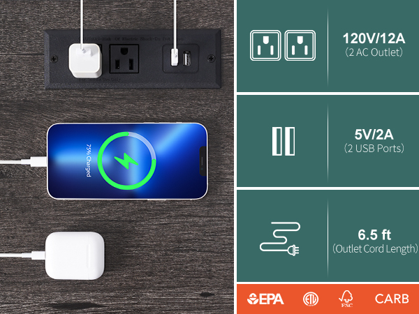night stand with Charging Station