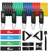 Odoland 16pcs Resistance Bands Set, Exercise Workout Bands with Handles, Resistance Loop Bands, C...