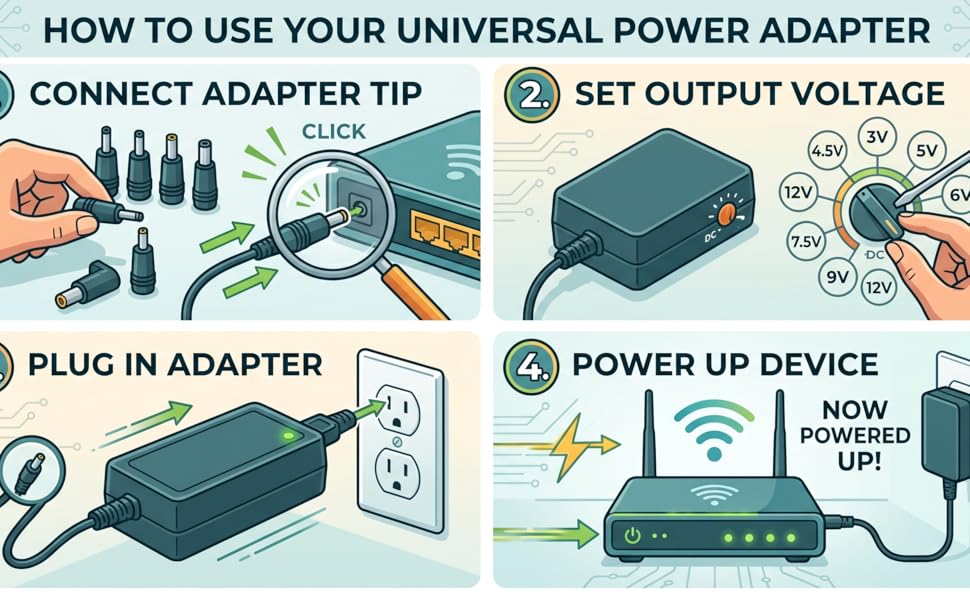 easy to use the power adapter