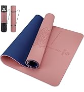 Yoga Mat Non Slip TPE Extra Wide Yoga Mat with Alignment Mark, 72"L x 32"W x 0.32"/0.24"Th (183cm...