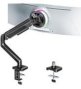 ARES WING Heavy Duty Single Monitor Arm - Fully Adjustable Monitor Mount for 17"-40" Ultrawide Sc...