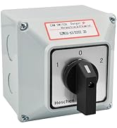Heschen Universal Rotary Cam Selector Electric Switch Changeover, SZW26-63/D202.2D, 660V 63A, ON-...