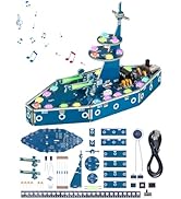BANRIA DIY Battleship Soldering Project Kit, Warship Soldering Practice Kit with RGB LED &amp; Music,...