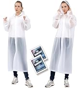 TUNCHMO 2-Pack Reusable Rain Coats - Extra Thick EVA (20%/100% Thicker) - Hooded Ponchos for Men/...