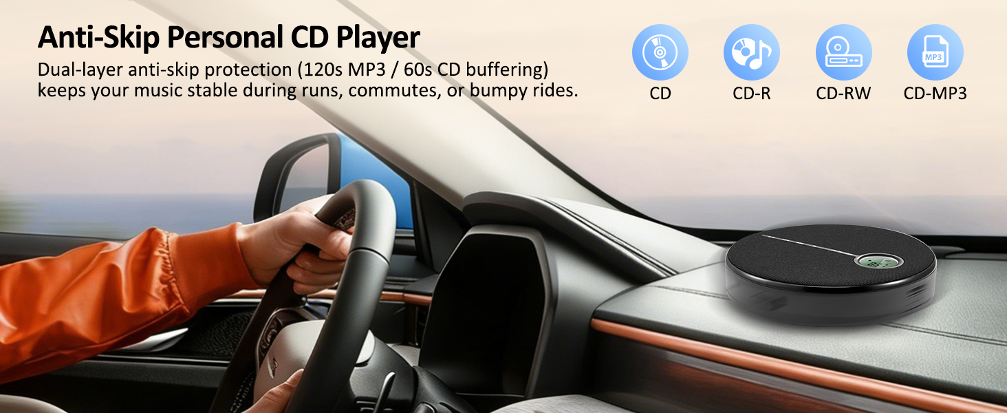 Personal portable cd player discman anti-skip protection mp3 player