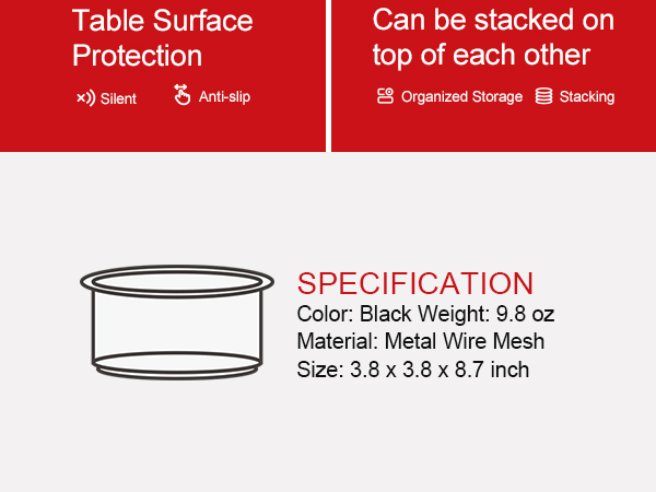 5 Packs Stackable Desk Mesh Holder