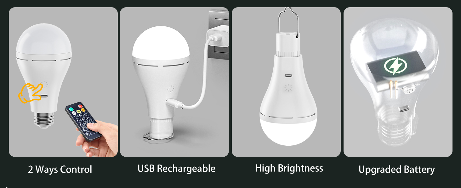 Brightown E26 Rechargeable Bulb