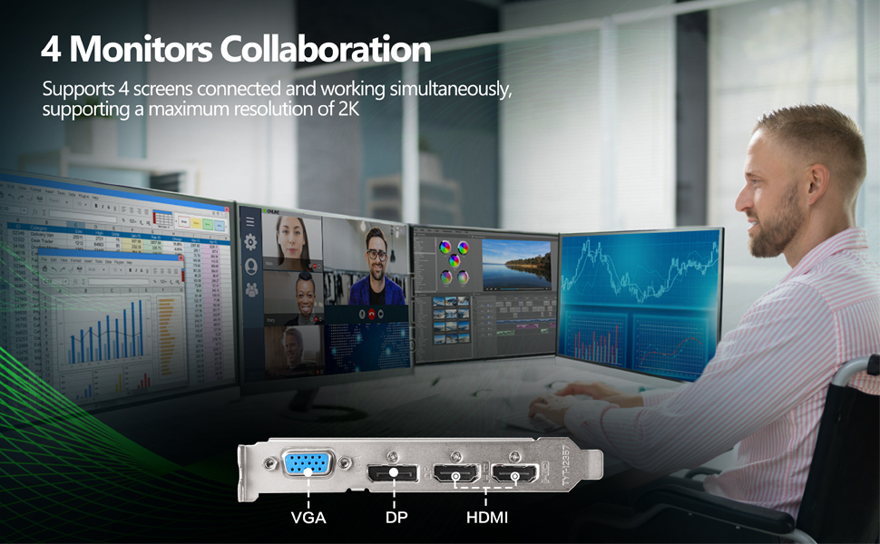 Glorto GeForce GT 730 4G Low Profile Graphics Card, 2X HDMI