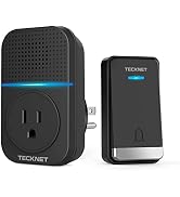 TECKNET Wireless Doorbells for Home, Waterproof Classroom Door Bell Ringer Wireless with 60 Ringt...