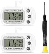 Refrigerator Thermometer, Waterproof Fridge Thermometer,Digital Freezer Thermometer,Large LCD Scr...