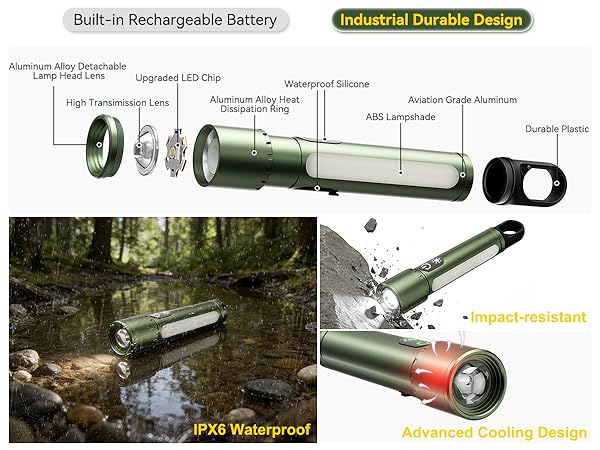 waterproof flashlight battery powered