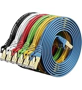 Cat 7 Shielded Ethernet Cable 5 ft 6 Pack (Highest Speed Cable) Cat7 Flat Ethernet Patch Cables -...