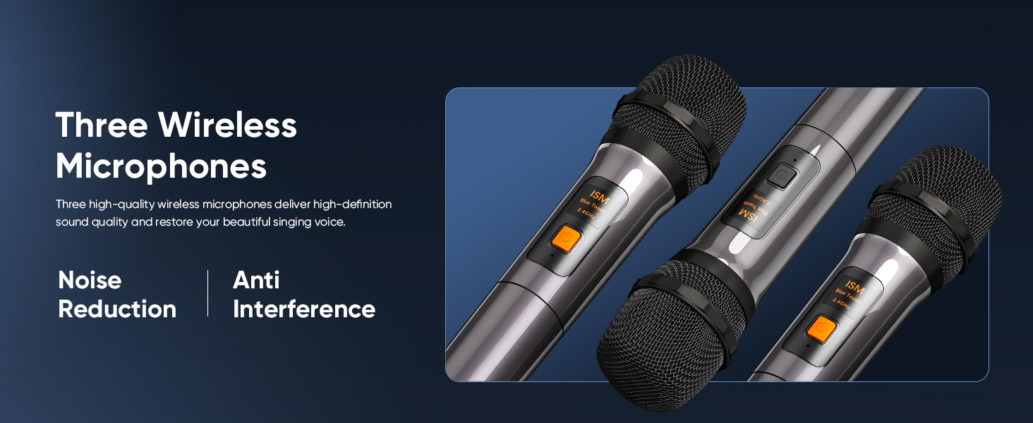 3 WIRELESS MICROPHONES