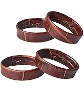 WOCCI 18mm Leather Watch Band Keeper, Holder Loop, Retainer Rings for Watch Strap (Brown)