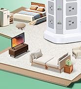 Surge Protector Power Strip Tower, KOOSLA 16.4 FT Extra Long Cord Flat Plug - [15A 1500J] Heavy-D...