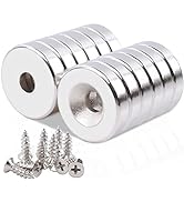 MAGXCENE Neodymium Disc Countersunk Hole Magnets with Screws, Strong Rare Earth Magnets Heavy Dut...