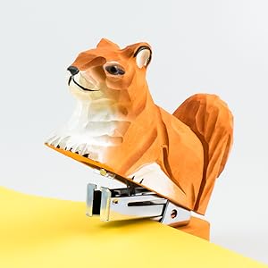 Kcgani Wooden Animal Stapler, Squirrel Pattern