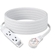 DEWENWILS 25FT Flat Plug Extension Cord, 3 Prong Ultra Thin Power Strip, 360° Rotating Plug, 13A/...